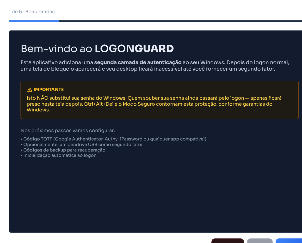 Configuração guiada